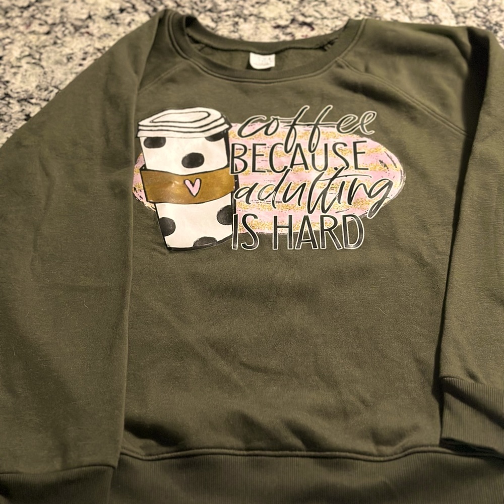 Boutique sweatshirt Olive Green Size Large